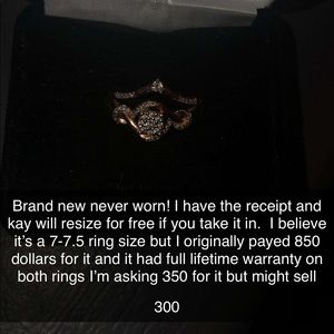 2 10k rose gold diamond rings